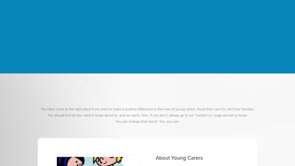 Screenshot of the Friends Of Young Carers (Bath And North East Somerset) website