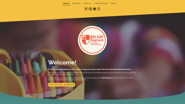 Screenshot of the Belsay Daycare Limited website