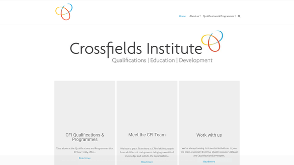Screenshot of the Crossfields Institute website