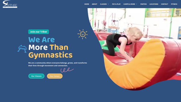 Screenshot of the Sapphire School Of Gymnastics Ltd website