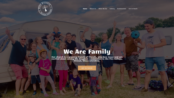 Screenshot of the Five Valleys Christian Fellowship website