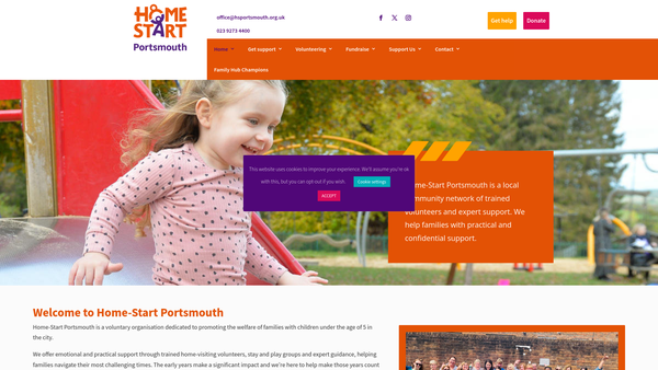 Screenshot of the Home-Start Portsmouth website