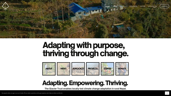 Screenshot of the The Glacier Trust website