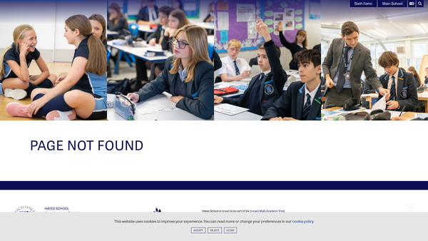 Screenshot of the Friends Of Hayes School website