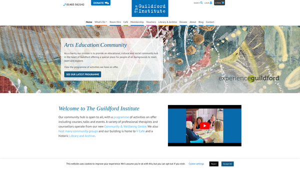 Screenshot of the The Guildford Institute website