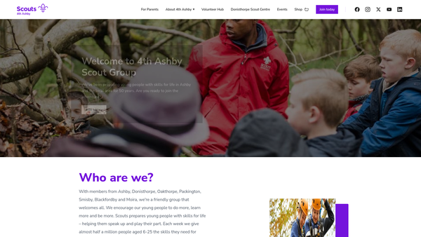 Screenshot of the 4th Ashby Scout Group website