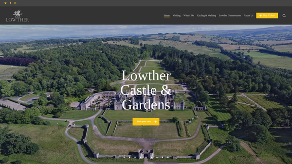 Screenshot of the Lowther Castle And Gardens Trust website
