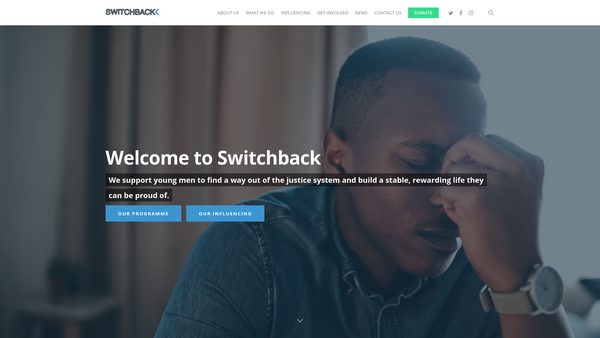 Screenshot of the The Switchback Initiative website