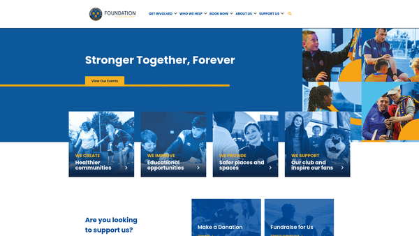 Screenshot of the Shrewsbury Town Football Club Foundation website