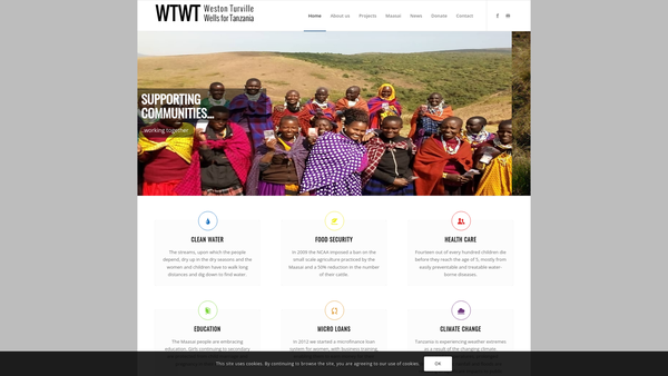 Screenshot of the Weston Turville Wells For Tanzania website