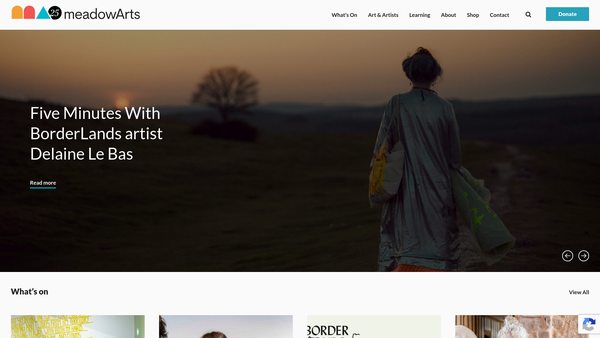 Screenshot of the Meadow Arts website