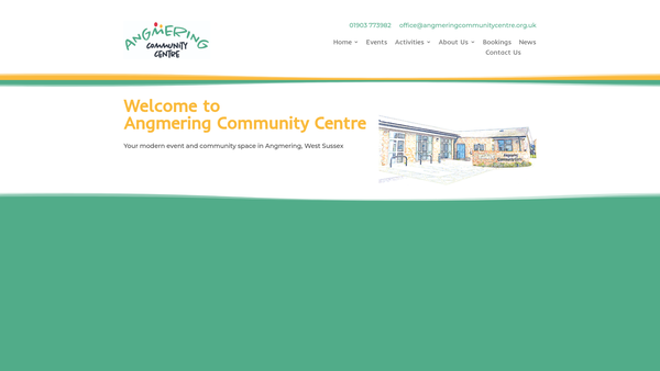 Screenshot of the Angmering Community Centre Association website