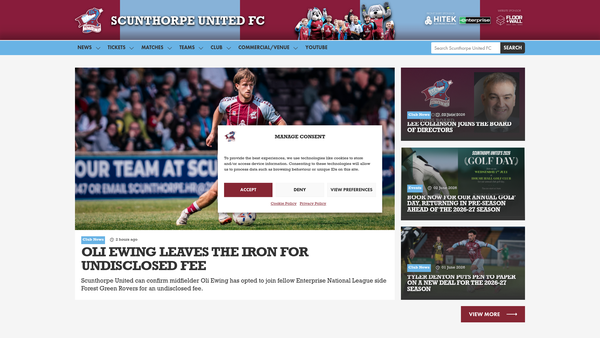 Screenshot of the The Iron Foundation website