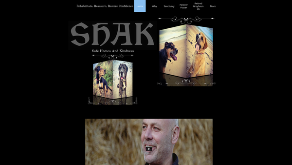 Screenshot of the Shak (Safe Homes And Kindness) website