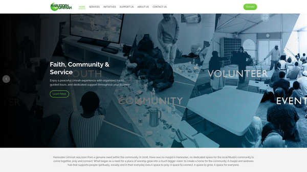 Screenshot of the Harlesden Ummah website