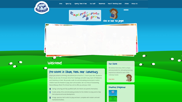 Screenshot of the Elham Pre-School website