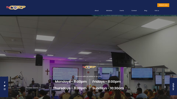 Screenshot of the Rccg - City Of Redemption Parish website