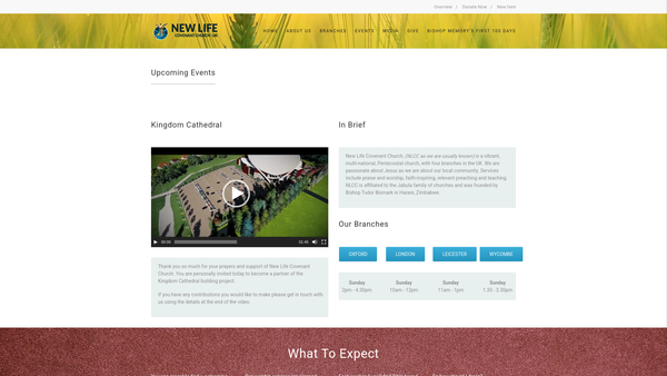 Screenshot of the New Life Covenant Church UK website