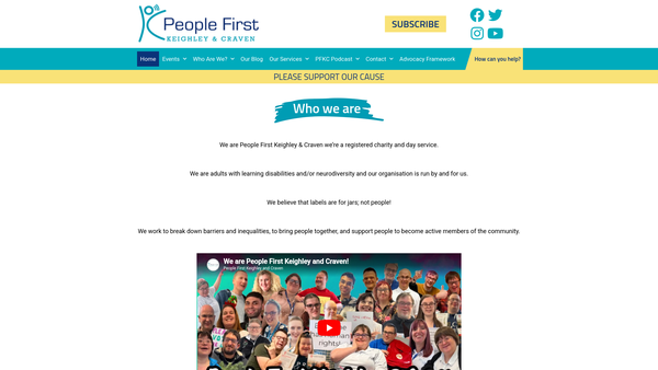 Screenshot of the People First Keighley & Craven website