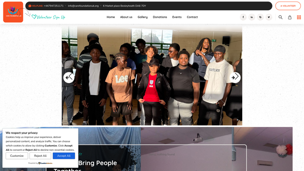 Screenshot of the Care Foundation website