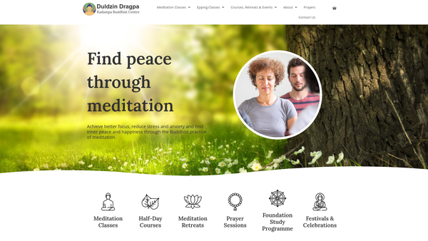 Screenshot of the Duldzin Dragpa Kadampa Buddhist Centre website