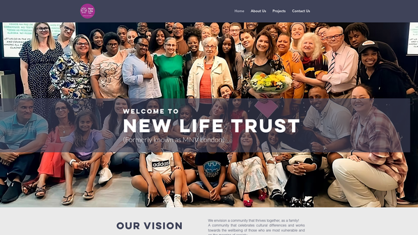 Screenshot of the Newlife Trust website