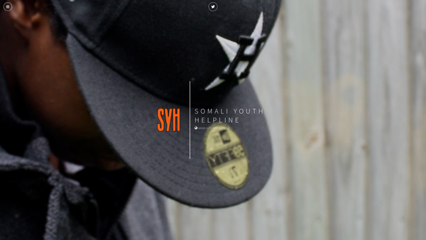 Screenshot of the Somali Youth Helpline website