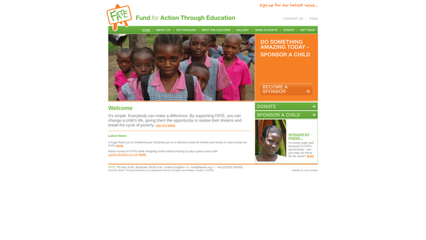 Screenshot of the Fund For Action Through Education website