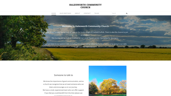 Screenshot of the Halesworth Community Church website