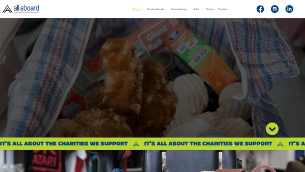 Screenshot of the All Aboard Shops Limited website