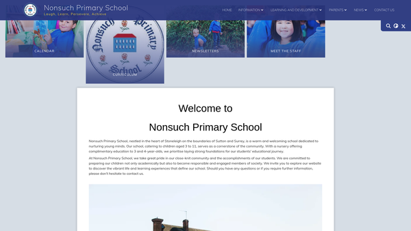 Screenshot of the Friends Of Nonsuch Primary School Fund Raising Committee website