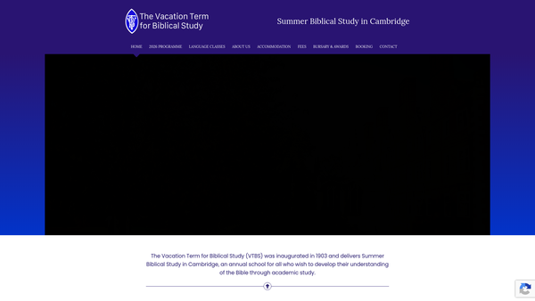 Screenshot of the The Vacation Term For Biblical Study website