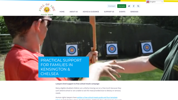 Screenshot of the Full Of Life website