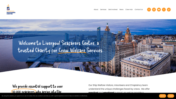 Screenshot of the Liverpool Seafarers Centre website