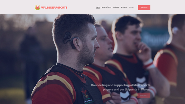 Screenshot of the Wales Deaf Sports website