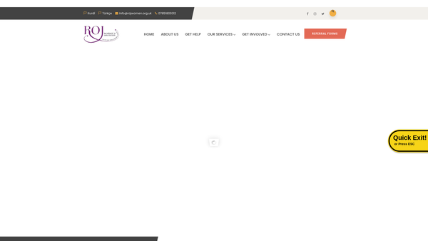 Screenshot of the Roj Women Association - Kurdish And Turkish Women's Centre website