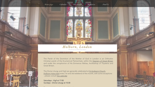 Screenshot of the The Parish Of The Dormition Of The Mother Of God (Ecumenical Patriarchate) website