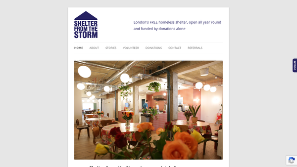 Screenshot of the Shelter From The Storm website