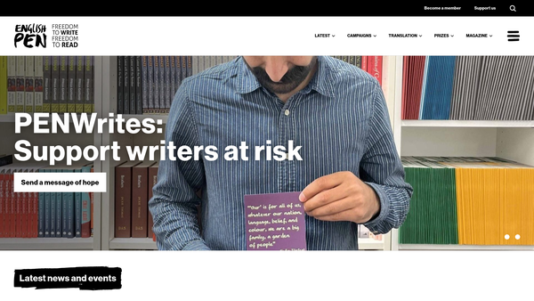 Screenshot of the English Pen website