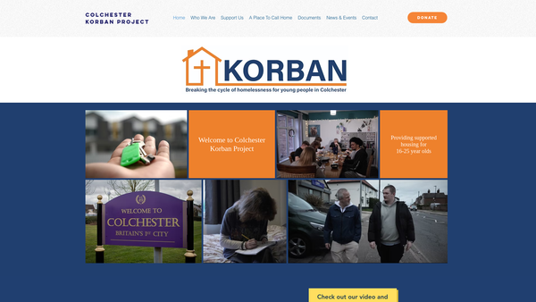 Screenshot of the Colchester Korban Project website