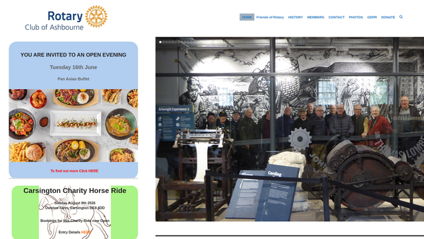 Screenshot of the The Rotary Club Of Ashbourne Trust Fund website