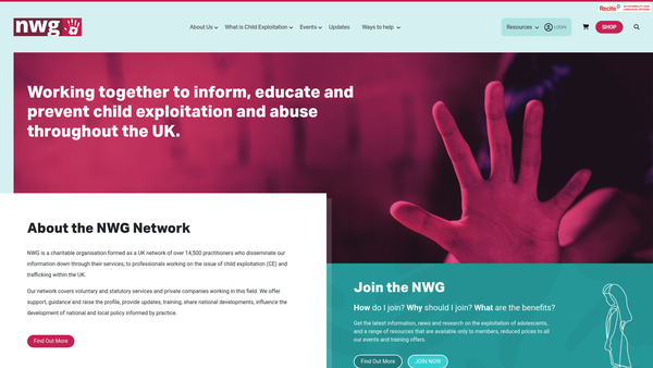Screenshot of the Nwg Network website