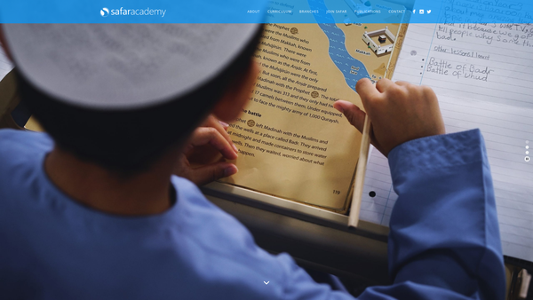 Screenshot of the Safar Academy Trust website