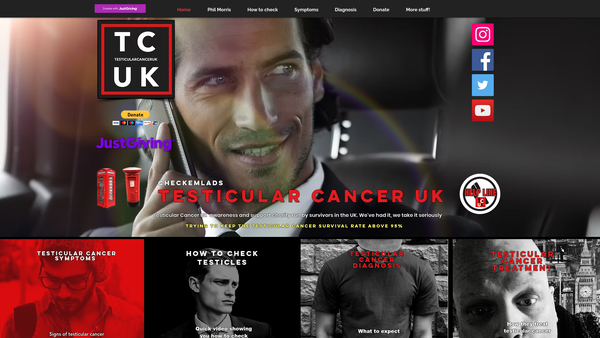 Screenshot of the Checkemlads.com Testicular Cancer Awareness And Support website