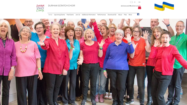 Screenshot of the Durham Scratch Choir website
