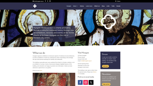 Screenshot of the Hungate Medieval Art website