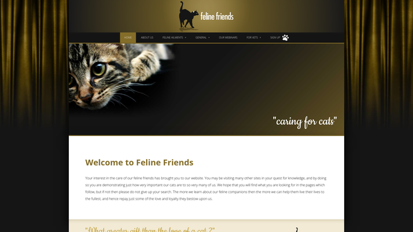 Screenshot of the Feline Friends (Derbyshire) website