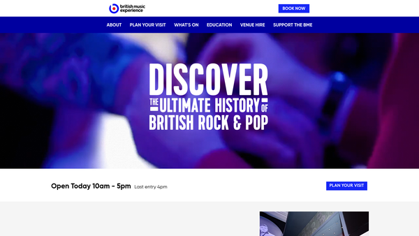 Screenshot of the The British Music Experience website