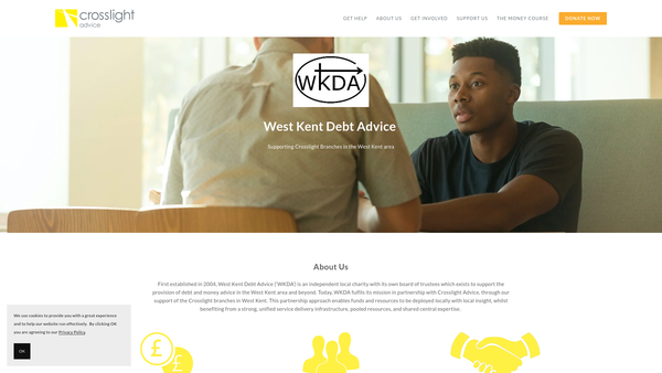 Screenshot of the West Kent Debt Advice website