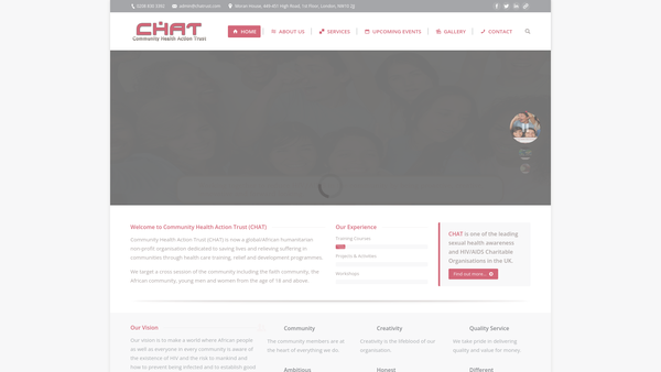 Screenshot of the Community Health Action Trust website
